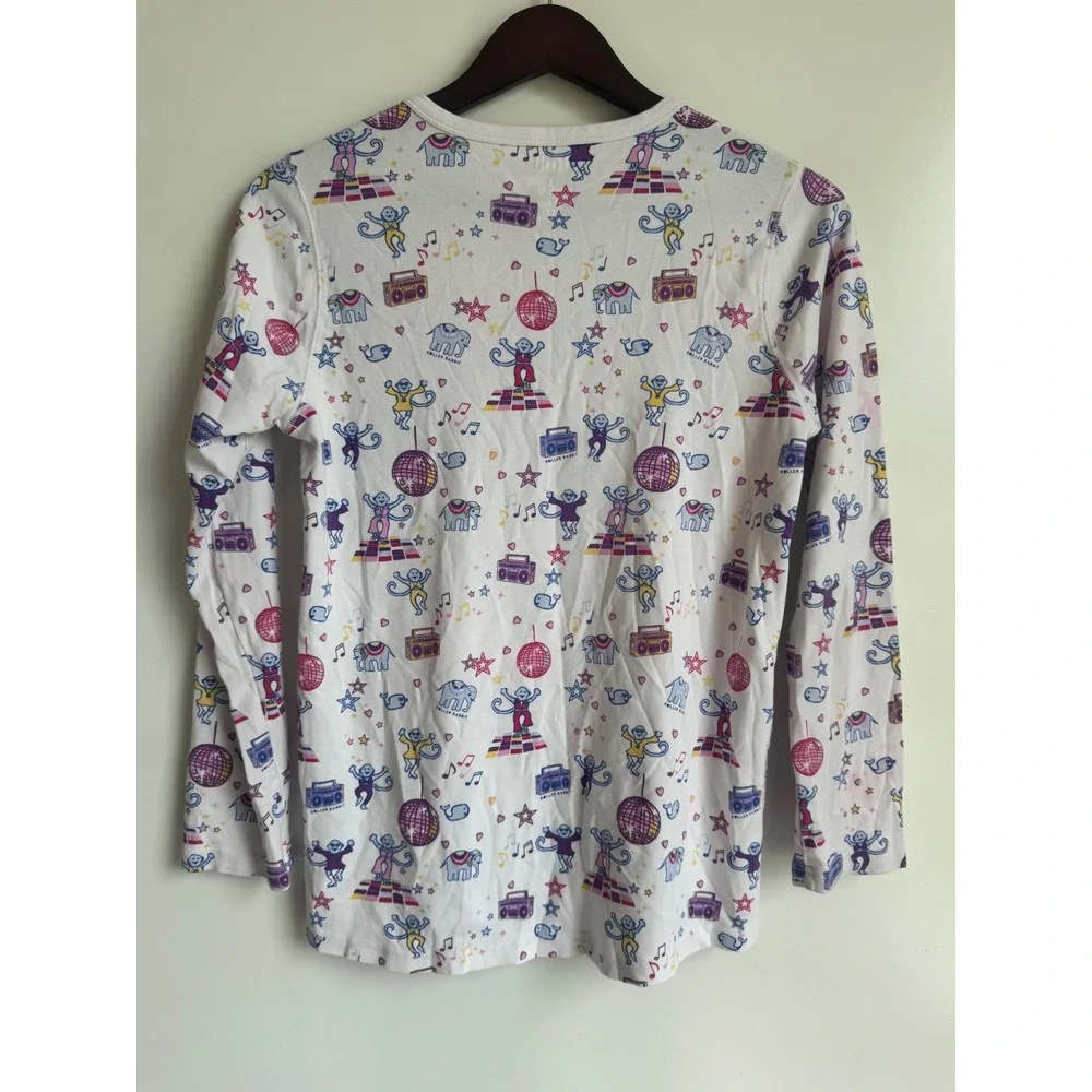 Roller Rabbit Boogie Monkeyland PJ Pima Cotton Pajama Set White Purple Small